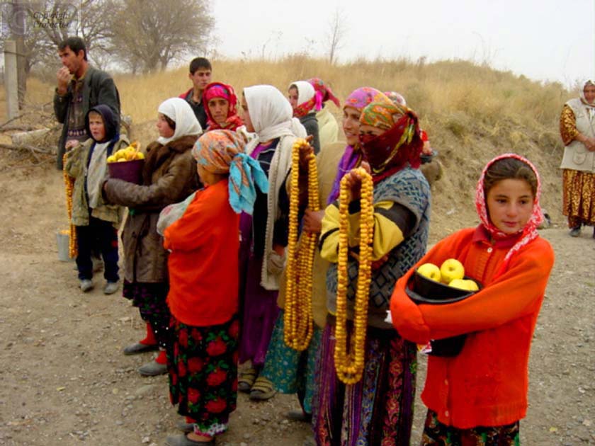 Women Selling at Road Side Stop in Tajikistan